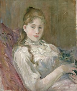 Nuori tyttö kissan kanssa, 1892